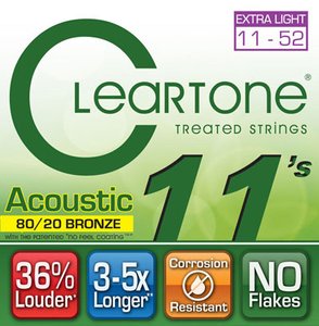 Струни для акустичної гітари CLEARTONE 7611 Acoustic 80/20 Bronze Ultra Light (11-52)