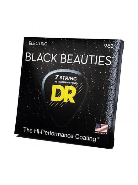 Струни для електрогітари DR Strings Black Beauties Electric - Light 7-String (9-52)