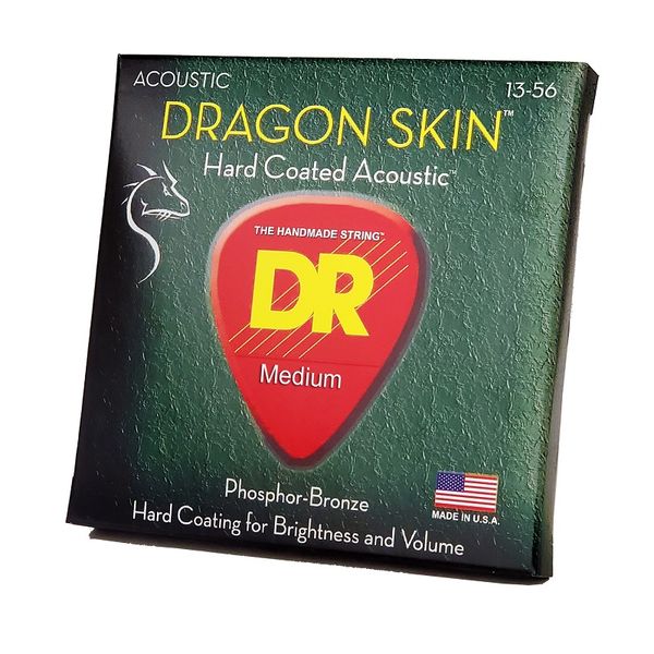 Струны для акустической гитары DR Strings Dragon Skin Acoustic - Medium (13-56)