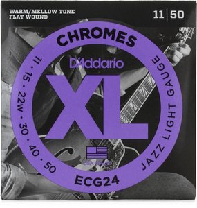 Струны для электрогитары D'ADDARIO ECG24 XLChromes Jazz Light (11-50)