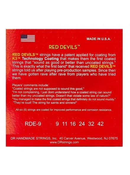Струны для электрогитары DR Strings Red Devils Electric - Light (9-42)