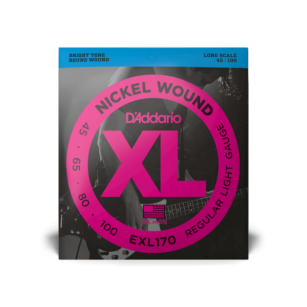 Струны для бас-гитары D'ADDARIO EXL170 XL Nickel Wound Bass Regular Light (45-100)