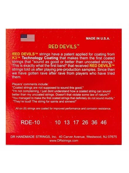 Струны для электрогитары DR Strings Red Devils Electric - Medium (10-46)