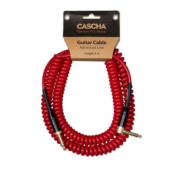 Кабель инструментальный Cascha CCA-G2RD6 (Advanced Line Guitar Cable Curly, Red, 6 м)