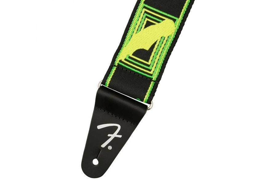 Гітарний ремінь Fender Strap 2" Neon Monogrammed Green Yellow