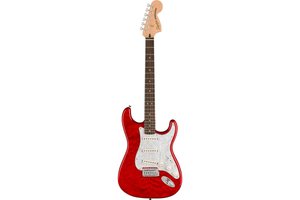Электрогитара Squier by Fender Affinity Series FSR Stratocaster QMT Crimson Red Transparent