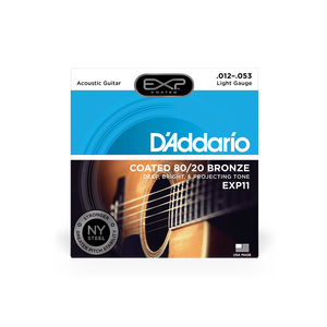 Струны для акустической гитары D'ADDARIO EXP11 EXP Coated 80/20 Bronze Regular Light (12-53)