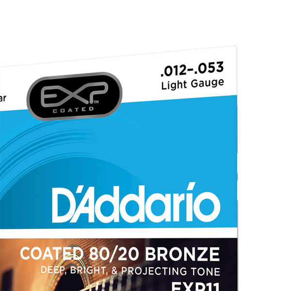 Струни для акустичної гітари D'ADDARIO EXP11 EXP Coated 80/20 Bronze Regular Light (12-53)