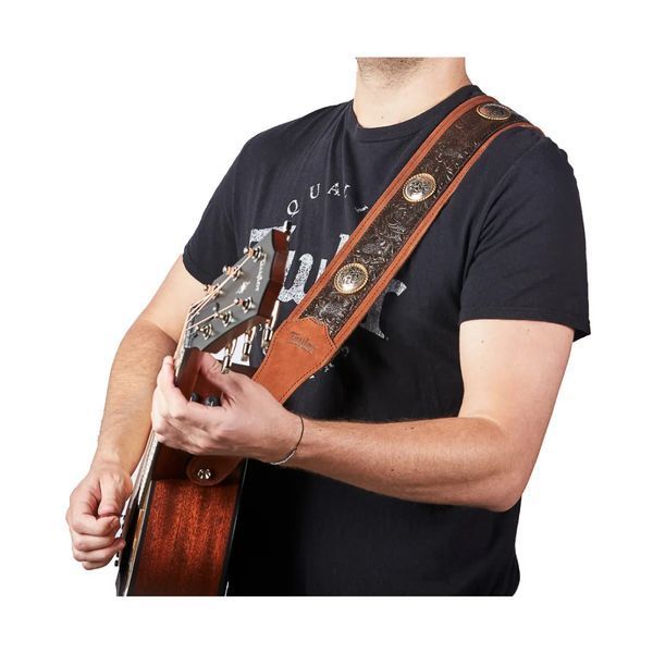 Гітарний ремень TAYLOR GUITARS Grand Pacific 3" Nickel Concho Leather Strap
