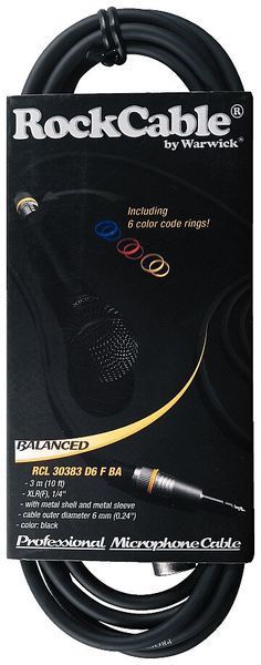 Кабель RockCable RCL30383 D6F Ba - Microphone Cable - XLR (f) / TRS Jack (3m)