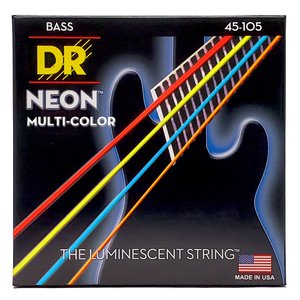 Струны для бас-гитары DR Strings Neon Multi-Color Bass - Medium (45-105)