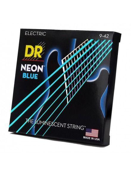 Струни для електрогітари DR Strings Neon Blue Electric - Light (9-42)