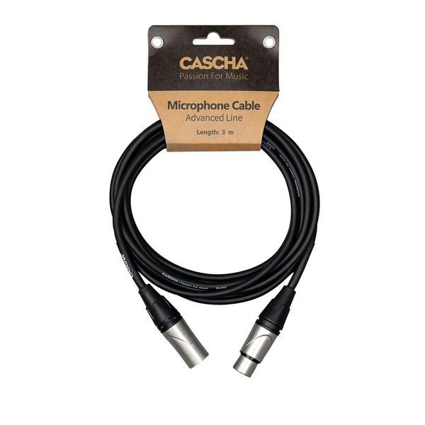 Кабель микрофонный Cascha CCA-M1BK3 (Advanced Line Microphone Cable, Black, 3 м)