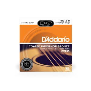 Струны для акустической гитары D'ADDARIO EXP15 EXP Coated Phosphor Bronze Extra Light (10-47)
