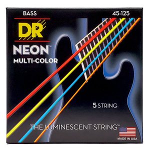 Струны для бас-гитары DR Strings Neon Multi-Color Bass - Medium - 5 String (45-125)