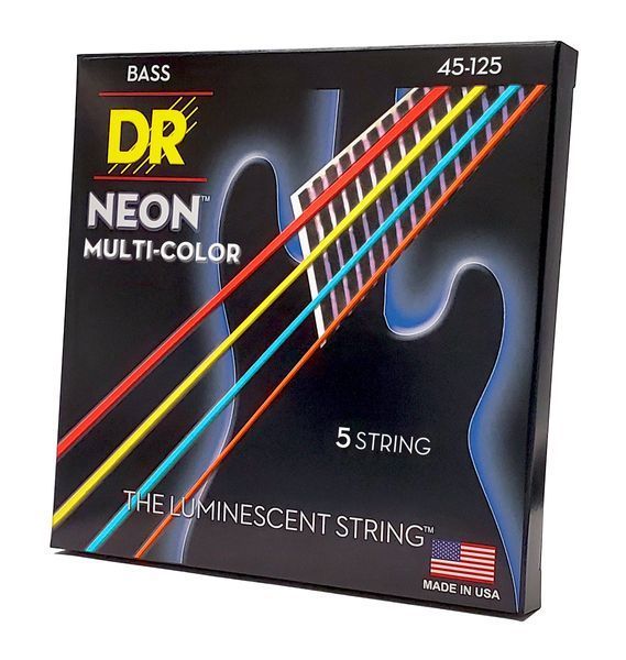 Струни для бас-гітари DR Strings Neon Multi-Color Bass - Medium - 5 String (45-125)