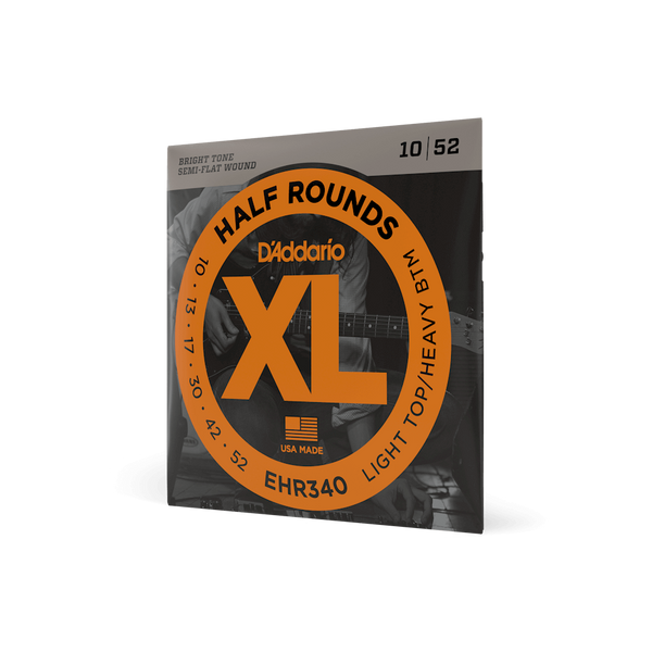 Струни для електрогітари D'ADDARIO EHR340 XL Half Rounds Light Top/Heavy Bottom (10-52)