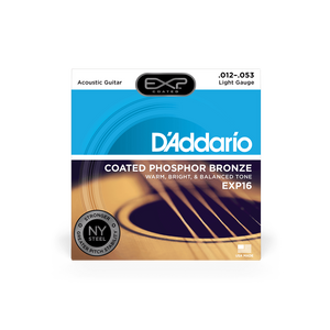 Струны для акустической гитары D'ADDARIO EXP16 EXP Coated Phosphor Bronze REGULAR LIGHT (12-53)