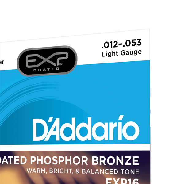 Струни для акустичної гітари D'ADDARIO EXP16 EXP Coated Phosphor Bronze REGULAR LIGHT (12-53)