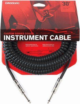 Кабель D'ADDARIO PW-CDG-30BK Coiled Instrument Cable - Black (9m)