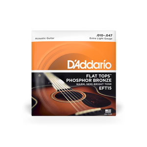 Струни для акустичної гітари D'ADDARIO EFT15 FLAT TOPS PHOSPHOR BRONZE EXTRA LIGHT (10-47)