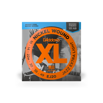Струни для електрогітари D'ADDARIO EJ20 XL Nickel Wound Jazz Extra Light (10-49)