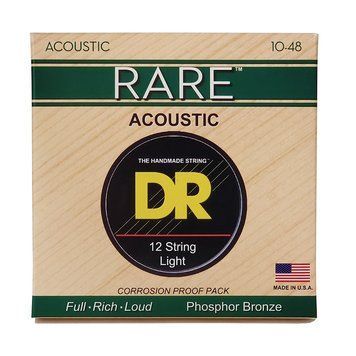 Струни для акустичної гітари DR Strings Rare Acoustic Phosphor Bronze - 12 String (10-48)