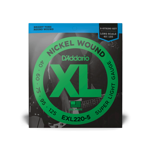 Струны для бас-гитары D'ADDARIO EXL220-5 XL Nickel Wound Bass Super Light 5-String (40-125)