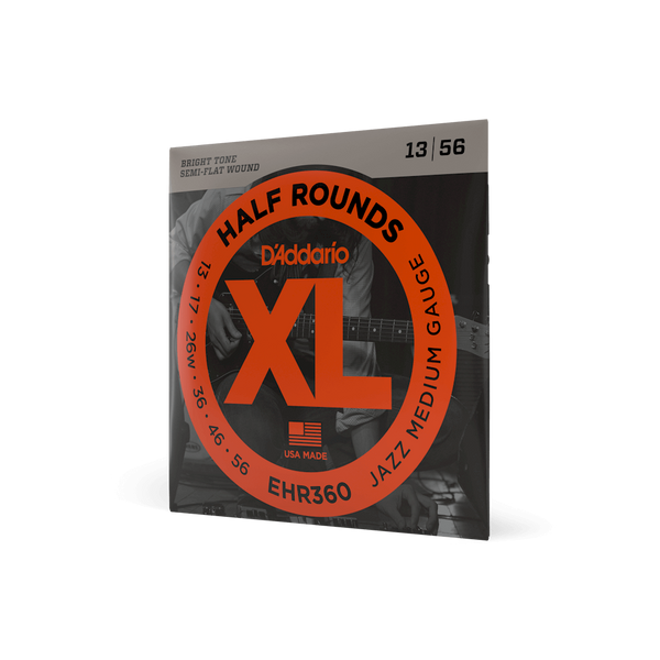 Струни для електрогітари D'ADDARIO EHR360 XL Half Rounds Jazz Medium (13-56)