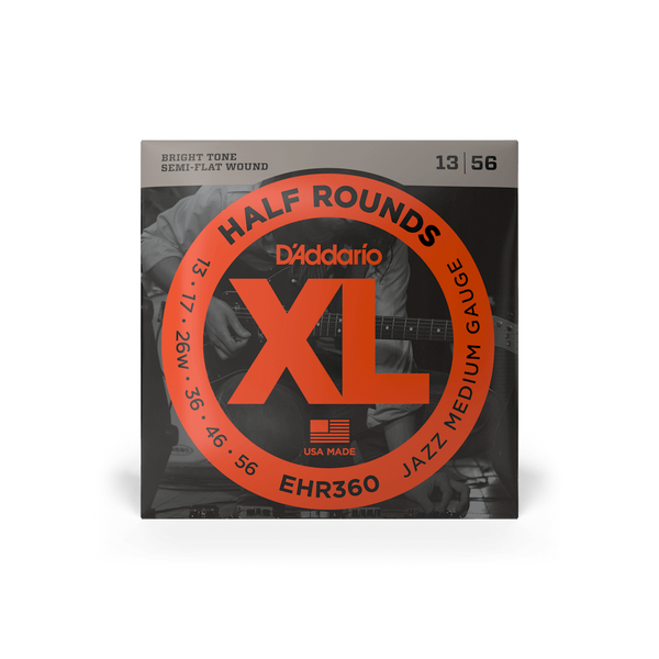 Струни для електрогітари D'ADDARIO EHR360 XL Half Rounds Jazz Medium (13-56)