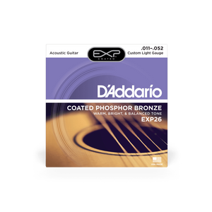 Струны для акустической гитары D'ADDARIO EXP26 EXP Coated Phosphor Bronze Custom Light (11-52)