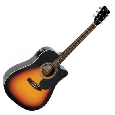 Электроакустическая гитара с вырезом и подключением SX MD180CE/VS