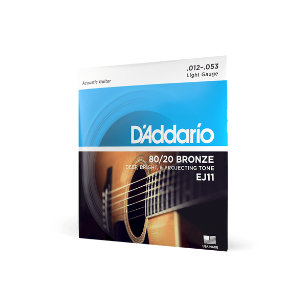 Струны для акустической гитары D'Addario EJ11 80/20 Bronze Regular Light (12-53)