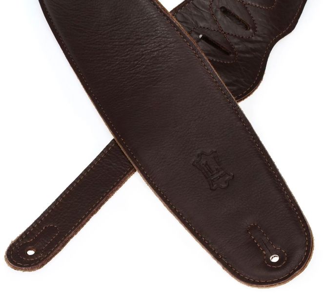 Гітарний ремінь Levy's M4GF-DBR Classics Series Padded Garment Leather Bass Strap (Dark Brown)