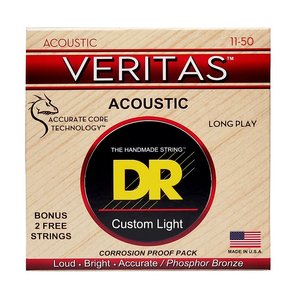 Струни для акустичної гітари DR Strings Veritas Coated Core Acoustic Guitar Strings - Custom Light (11-50)