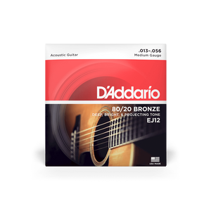 Струни для акустичної гітари D'ADDARIO EJ12 80/20 Bronze Medium (13-56)