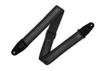 Гітарний ремінь Levy's MC2CG-BLK-BLK Cotton Combo Guitar Strap &ndash; Black Cotton with Black Leather Strip