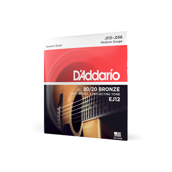 Струни для акустичної гітари D'ADDARIO EJ12 80/20 Bronze Medium (13-56)