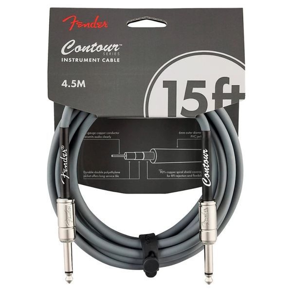 Кабель інструментальний FENDER CABLE CONTOUR SERIES 15' INCA SILVER