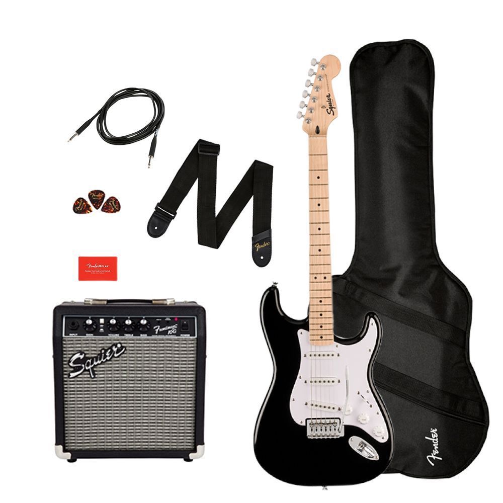 Гитарный набор Squier Fender Sonic Stratocaster Pack MN (Black) +