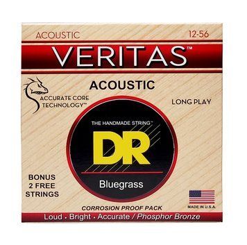 Струни для акустичної гітари DR Strings Veritas Coated Core Acoustic Guitar Strings - Bluegrass (12-56)