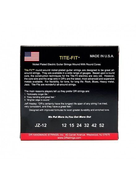 Струни для електрогітари DR Strings Tite-Fit Electric - Jazz (12-52)