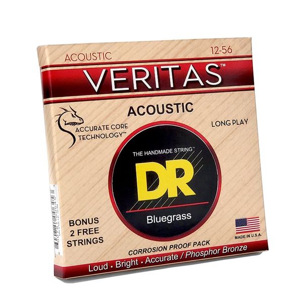 Струны для акустической гитары DR Strings Veritas Coated Core Acoustic Guitar Strings - Bluegrass (12-56)