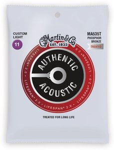 Струни для акустичної гітари MARTIN MA535T Authentic Acoustic SP 92/8 Phosphor Bronze Custom Light (11-52)
