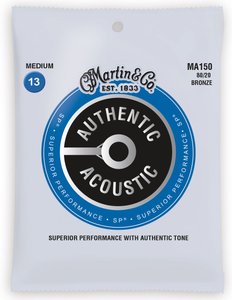 Струни для акустичної гітари MARTIN MA150 Authentic Acoustic SP 80/20 Bronze Medium (13-56)