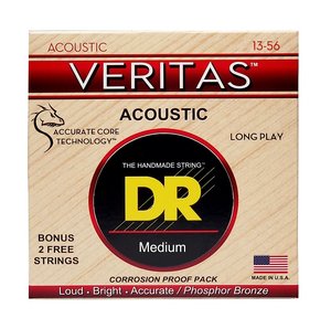 Струны для акустической гитары DR Strings Veritas Coated Core Acoustic Guitar Strings - Medium (13-56)