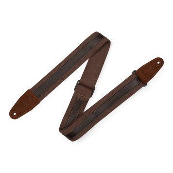 Гітарний ремінь Levy's MC2CG-BRN-DBR Cotton Combo Guitar Strap &ndash; Brown Cotton with Dark Brown Leather Strip