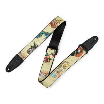Гітарний ремінь Levy's MP2TAT-005 2&Prime; Tattoo Series Poly Guitar Strap - Old School