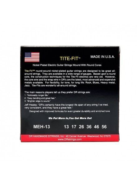 Струны для электрогитары DR Strings Tite-Fit Electric - Mega Heavy (13-56)