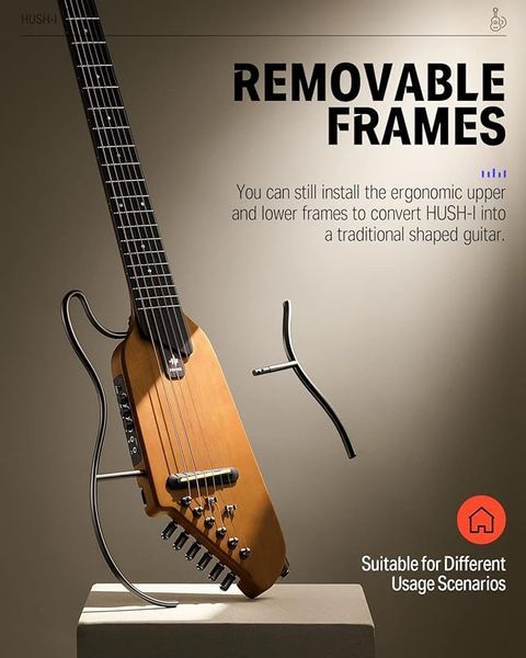 Електроакустична безкорпусна гітара Donner Music HUSH-Ⅰ Silent Guitar Maple Natural EC1780